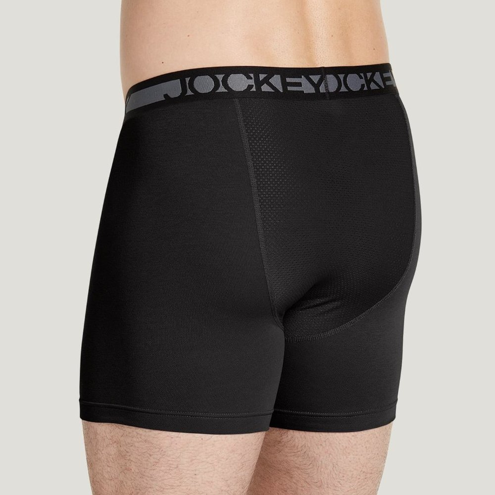 JOCKEY SPORT COTTON MEN'S BOXER BRIEFS BLACK SIZE M (32/34)